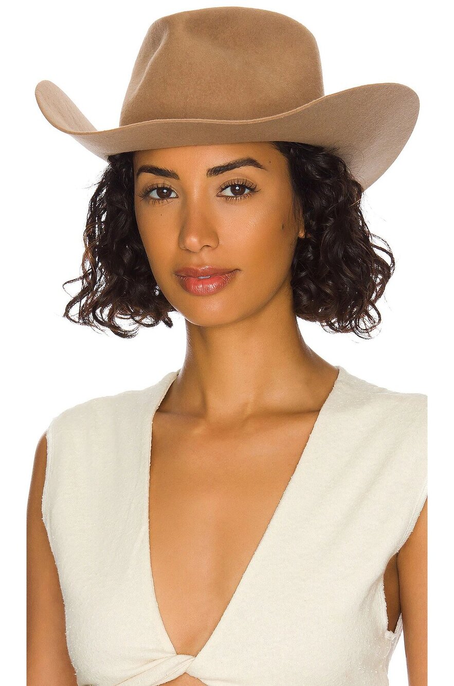 Gladys Tamez Millinery Alex Hat in Camel Women's Size M NWT
